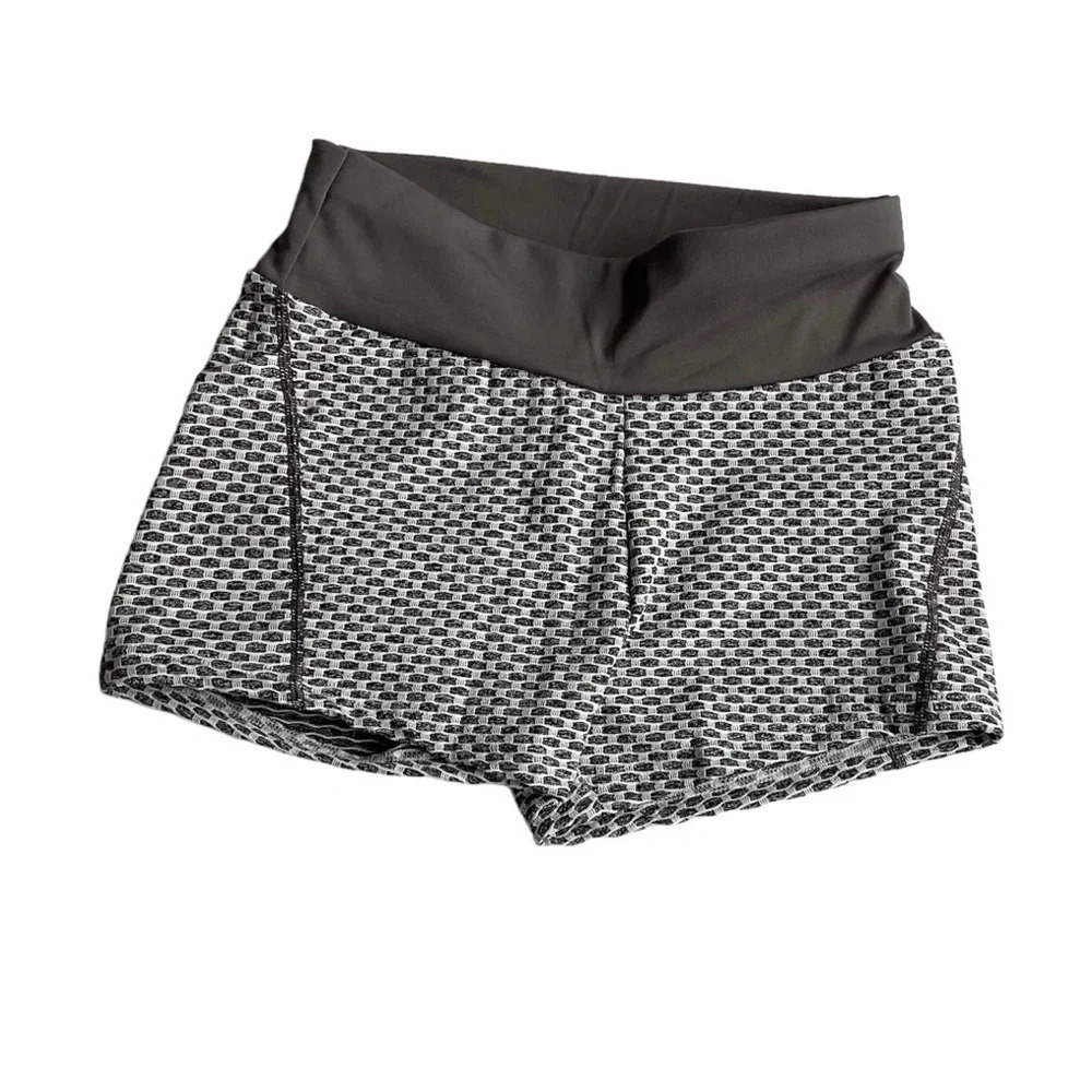 Kewiar Shorts S Gray Side Pockets Waffle Texture Biking Training Gym Athleisure